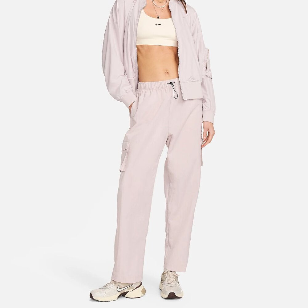 Nike Sportswear Essential High-Rise Woven Cargo Pants - Platinum Violet/Sail